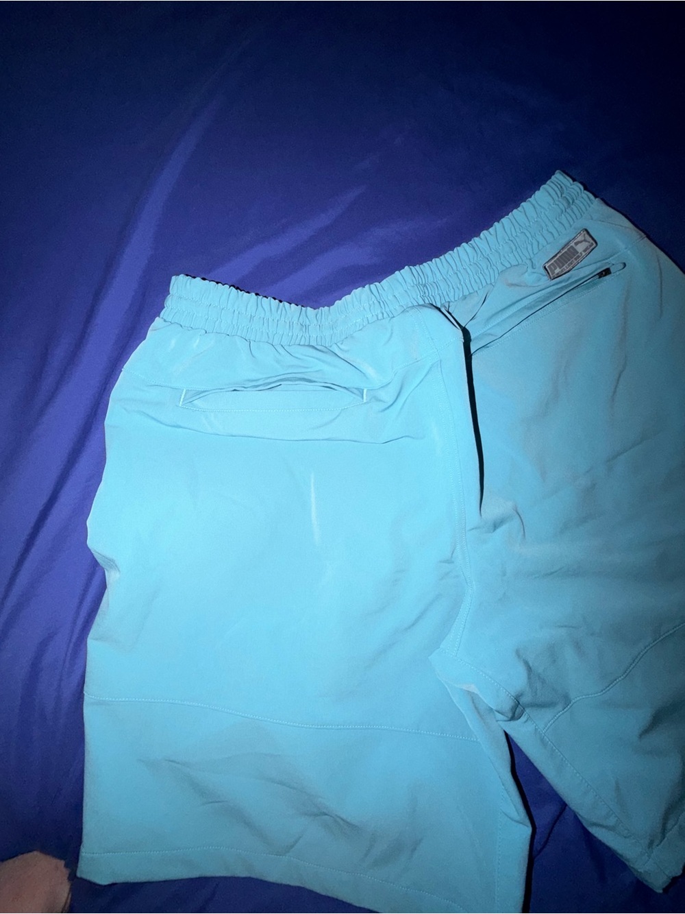Puma Men's Aqua Athletic Shorts with Drawstring - Picture 6 of 10